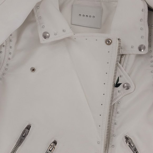 NWOT BLANK NYC Faux Leather Moto Studded Jacket S - Picture 8 of 13